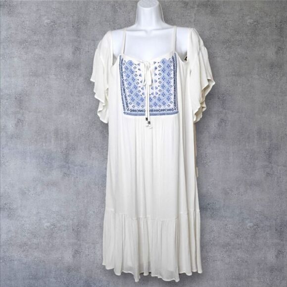 NWT Boho Chic Cold Shoulder Maxi Dress By Avenue Plus Size 14/16 - Picture 8 of 11